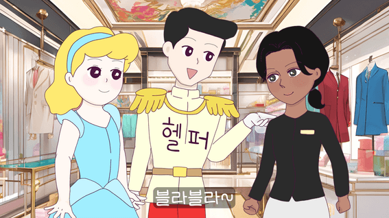 두둠 포트폴리오 - 도와줘!민족 서비스 애니메이션 홍보 영상 | 신데렐라 편